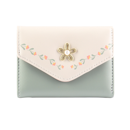 Custom Purse-Women's Personalised Photo PU Leather Flower Folding Wallet for Her