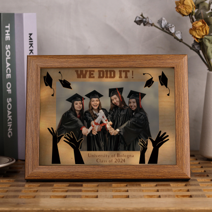 2024 Graduation Gift - Personalised Year & Photo & Text Wood Frame Night Light LED Night Light Gift for Her/Him