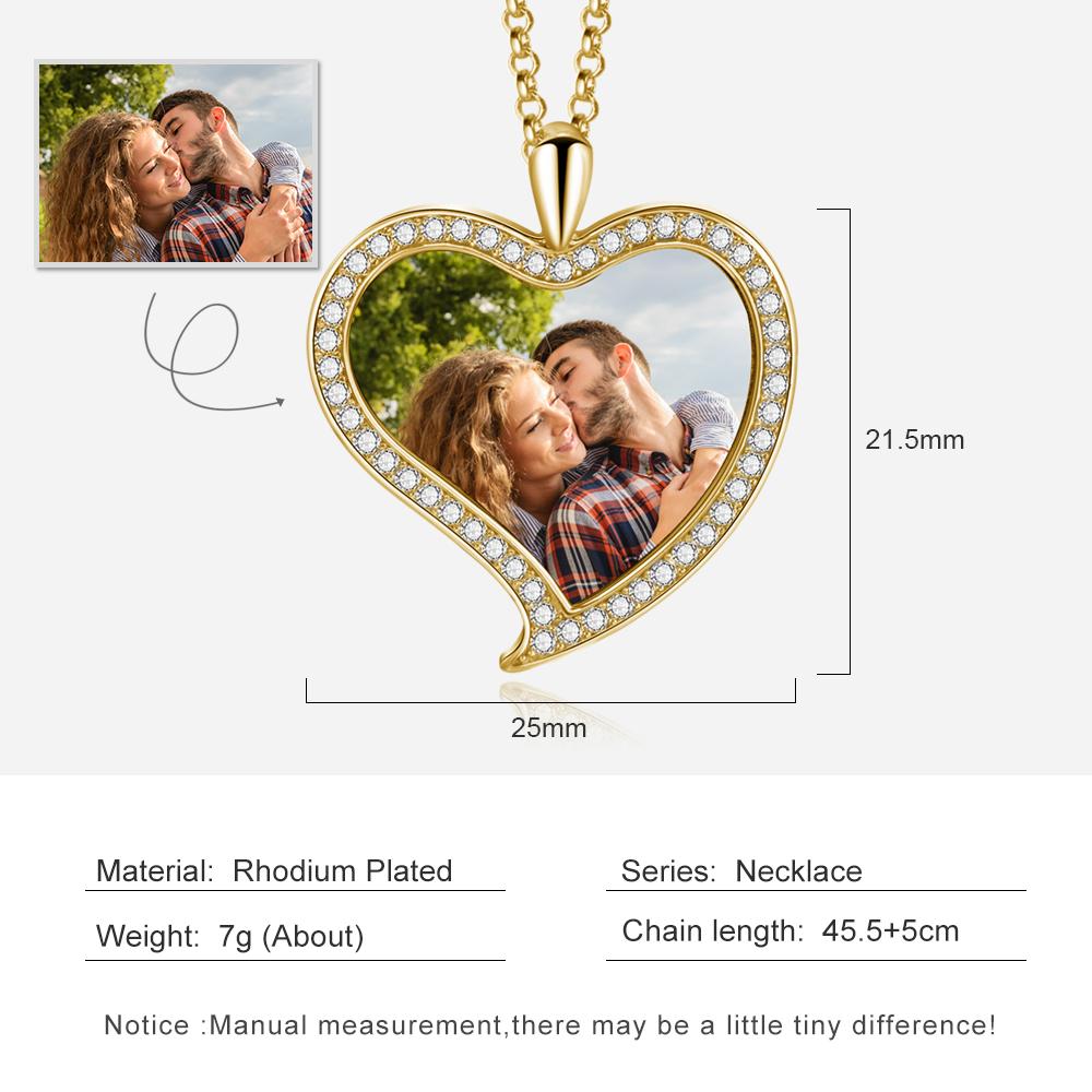 Personalised Heart Necklace Custom Photo Necklace Gifts For Her