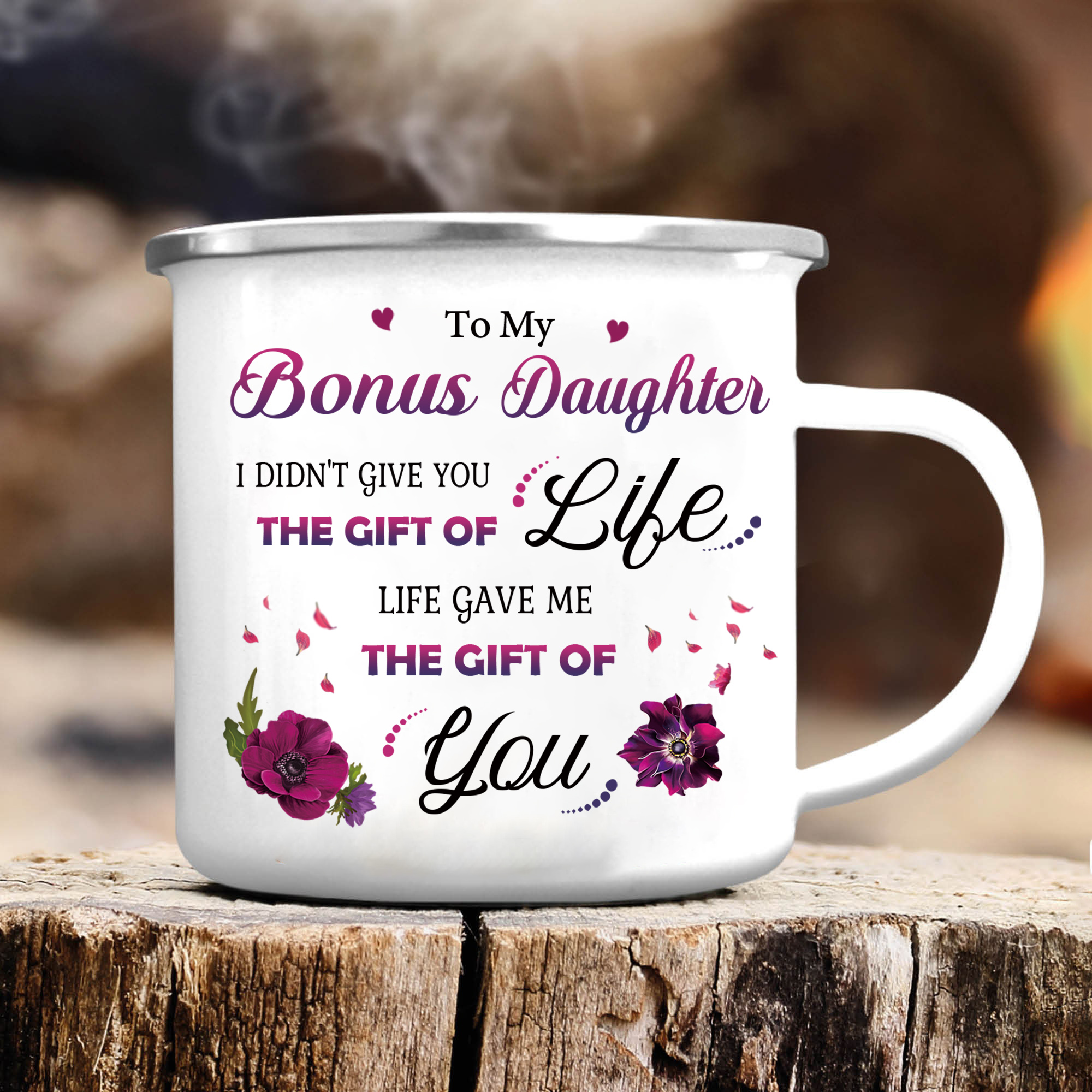 To My Bonus Daughter Mug Set With Gift Box Christmas Birthday Gift Ceramic Coffee Mug for Daughter