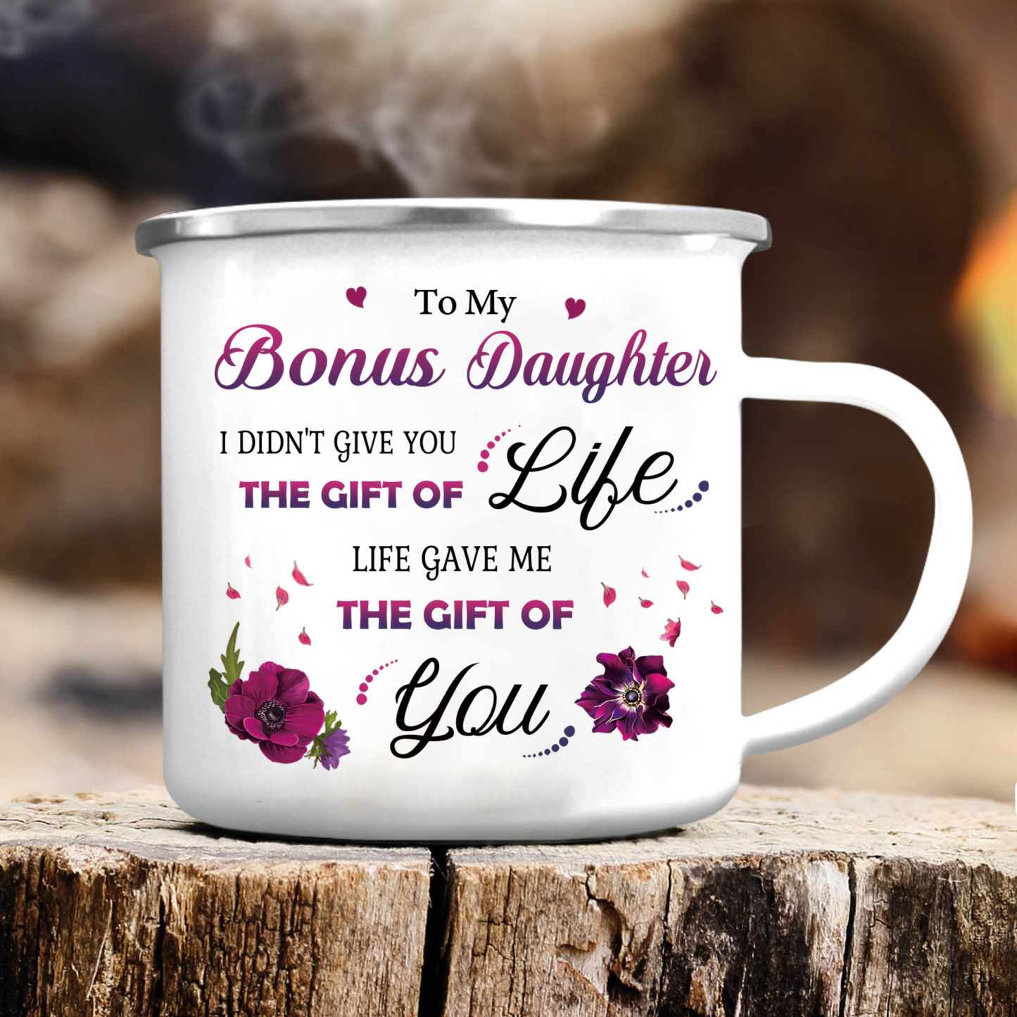 To My Bonus Daughter Mug Set With Gift Box Christmas Birthday Gift Ceramic Coffee Mug for Daughter