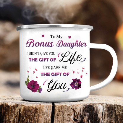 To My Bonus Daughter Mug Set With Gift Box Christmas Birthday Gift Ceramic Coffee Mug for Daughter