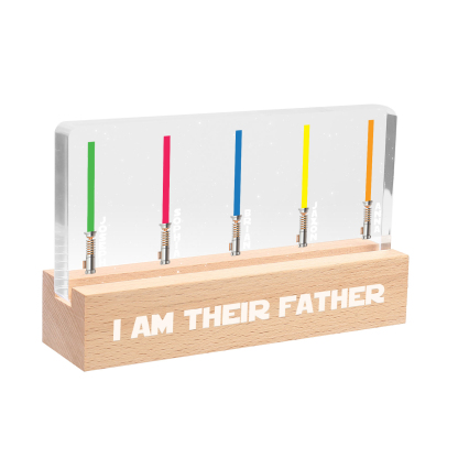Personalised Star Wars Logo Father's Day Gift - I'm Their Dad - Table Lamp with 5 Names