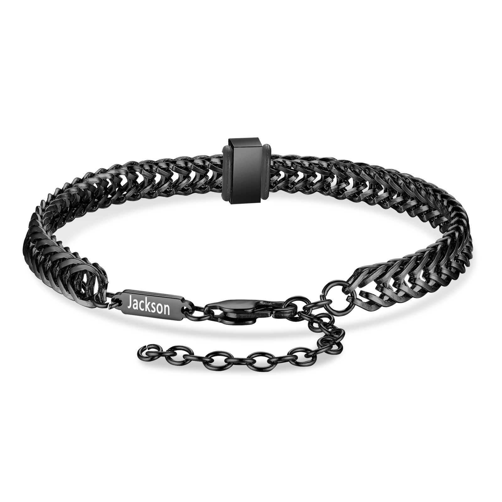 2 Names - Personalised Name Stainless Steel Men's Bracelet Great Gift for Him