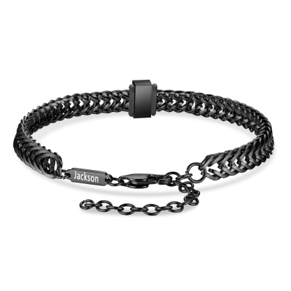 2 Names - Personalised Name Stainless Steel Men's Bracelet Great Gift for Him