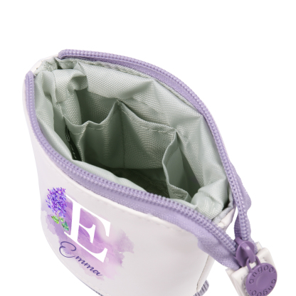Personalised Pencil Case Custom Name & Letter & Birthday Flower Pen Pouch Back To School Gift for Kids
