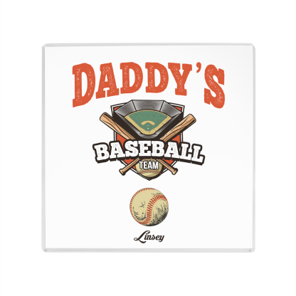 1 Name - Personalised Baseball Acrylic Keepsake Customized Name Acrylic Plaque Decoration Father's Day Gift for Dad