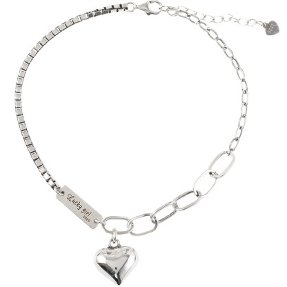 925 Silver Heart Pendant Ankle Bracelet for Women