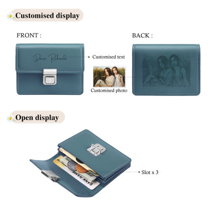 Custom Purse-Personalised Photo & Text PU Leather Ring Wallet Coin Purse Three Colors Available Gift for Her
