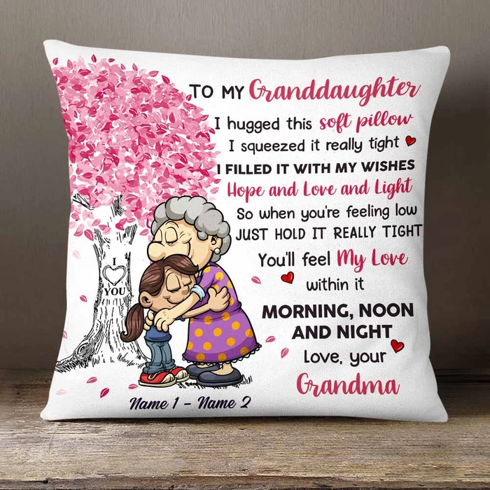 Grandma to Granddaughter, I filled it with my wishes hope and love and light Short Plush Pillow Case