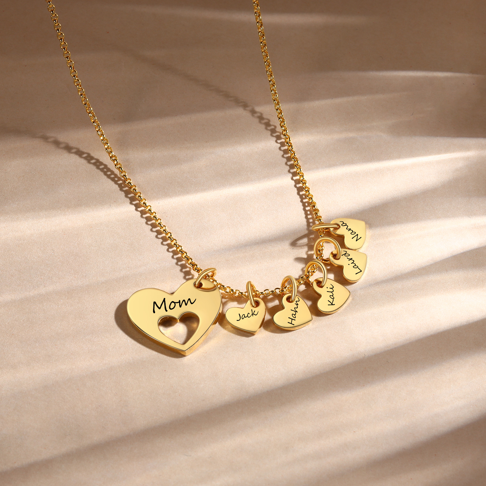 5 Names - Personalised Love Pendant Necklace with Gift Box Customized Name Gift for Her