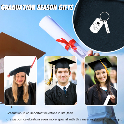 1 Name - Personalised Name Exquisite Graduation Keyring Gift For Her/Him