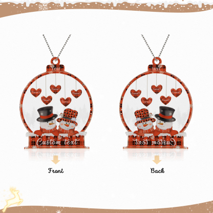 5 Names-Personalised Family Acrylic Christmas Xmas Tree Decoration Ornament-Custom 5 Names And Text Hanging Ornament Gifts For Family