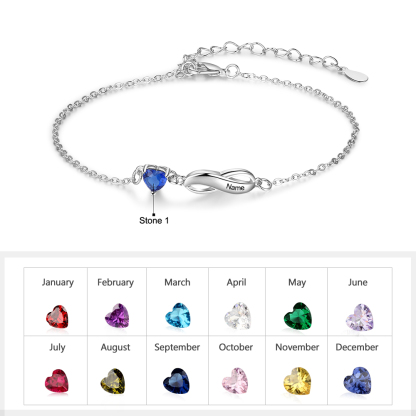 Personalised Family Bracelet With 1-7 Birthstones 