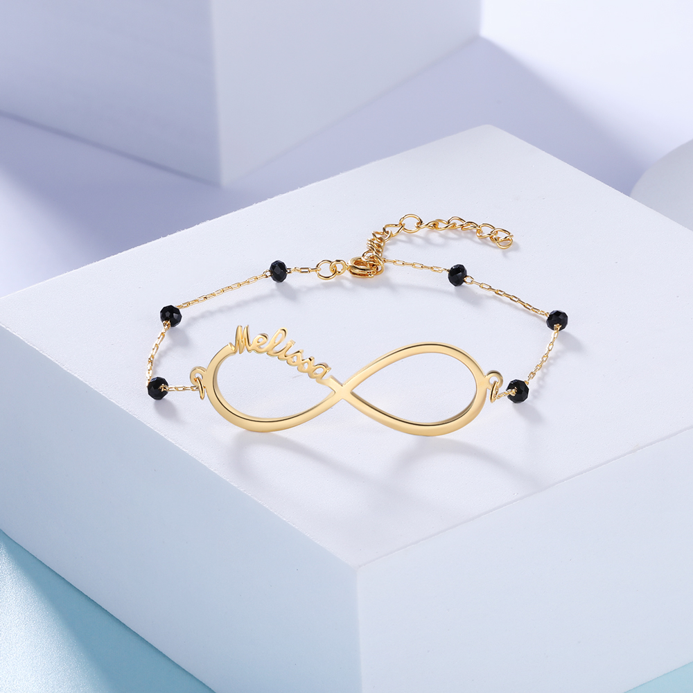 Personalised Infinity Bracelet Custom 1 Name Bracelet Gift For Women | Jessemade