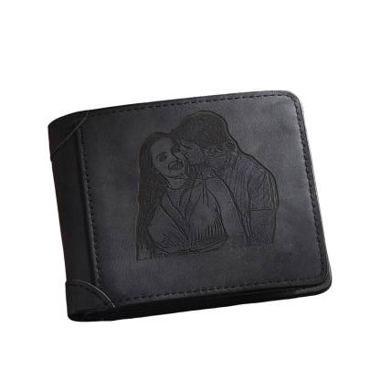 Personalised Men's Wallet with Custom Photo & Name & Letter PU Leather Wallet Couple Gift for Him | Jessemade