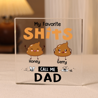 2 Names - Personalised Monster and Shit Style Custom Name Acrylic Ornament Father's Day Gift for Dad