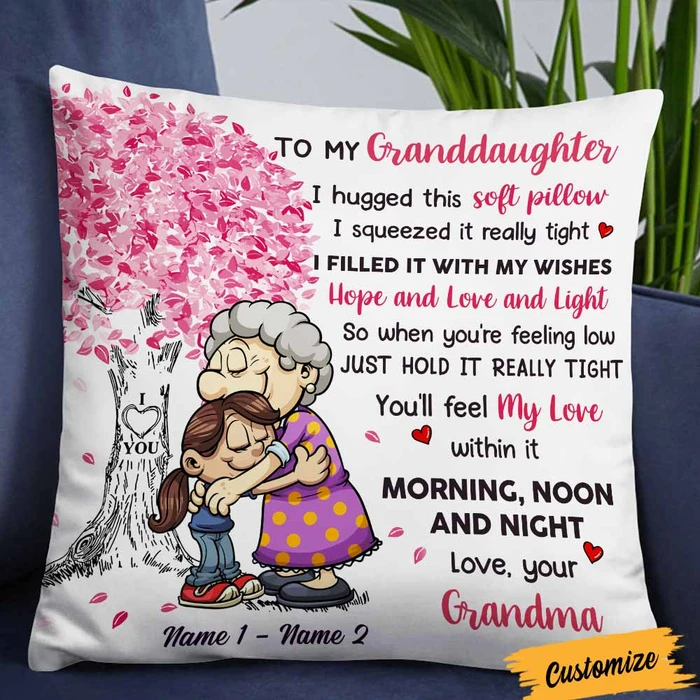 Grandma to Granddaughter, I filled it with my wishes hope and love and light Short Plush Pillow Case