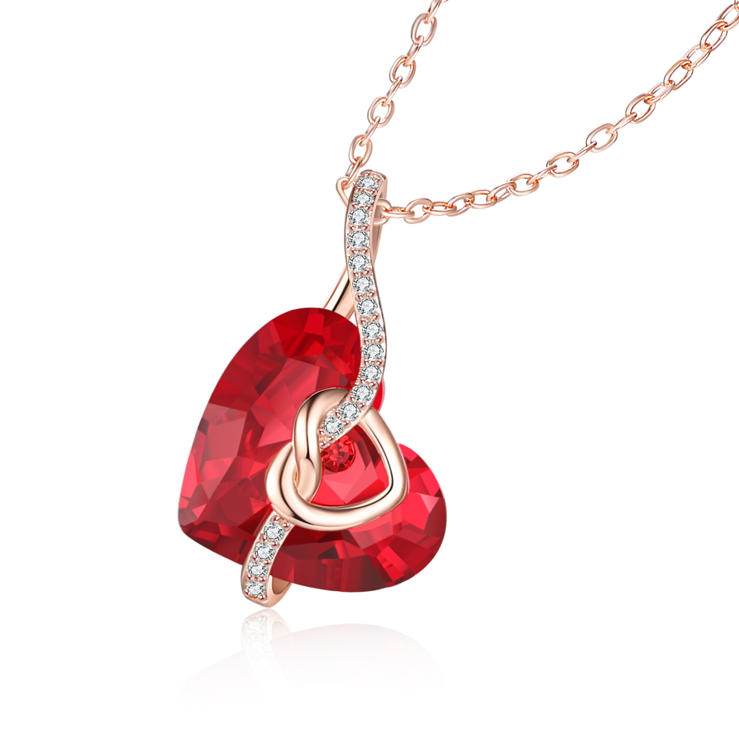Heart-shaped Crystal Necklace Birthstone Necklace Gifts For Her