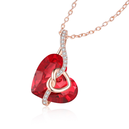 Heart-shaped Crystal Necklace Birthstone Necklace Gifts For Her