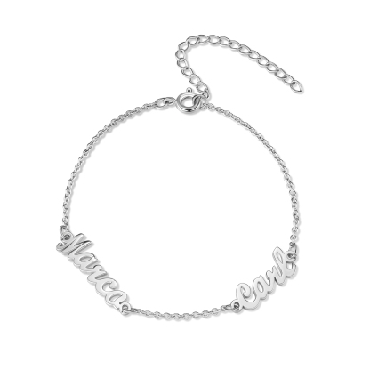 Personalised Family Name Bracelet Custom 2 Names Bracelet  Best Gift For Her