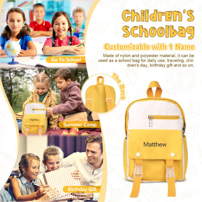 Personalised Name Cute School Bag Custom Nylon Polyester Backpack Back To School Gift for Kids