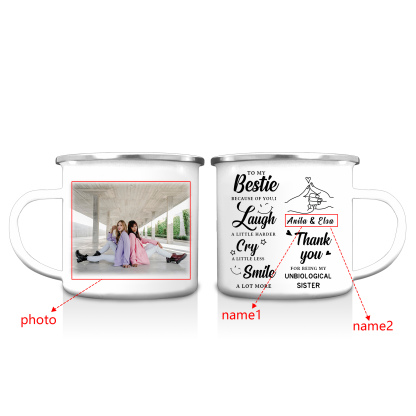 Personalised 2 Names And Photo Mug-Custom Set With Gift Box To My Bestie Birthday Gift Ceramic Coffee Mug for Friend