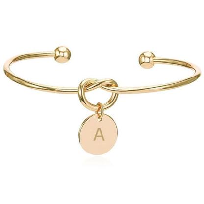 26 Letter Round Pendant Personalized Bracelet