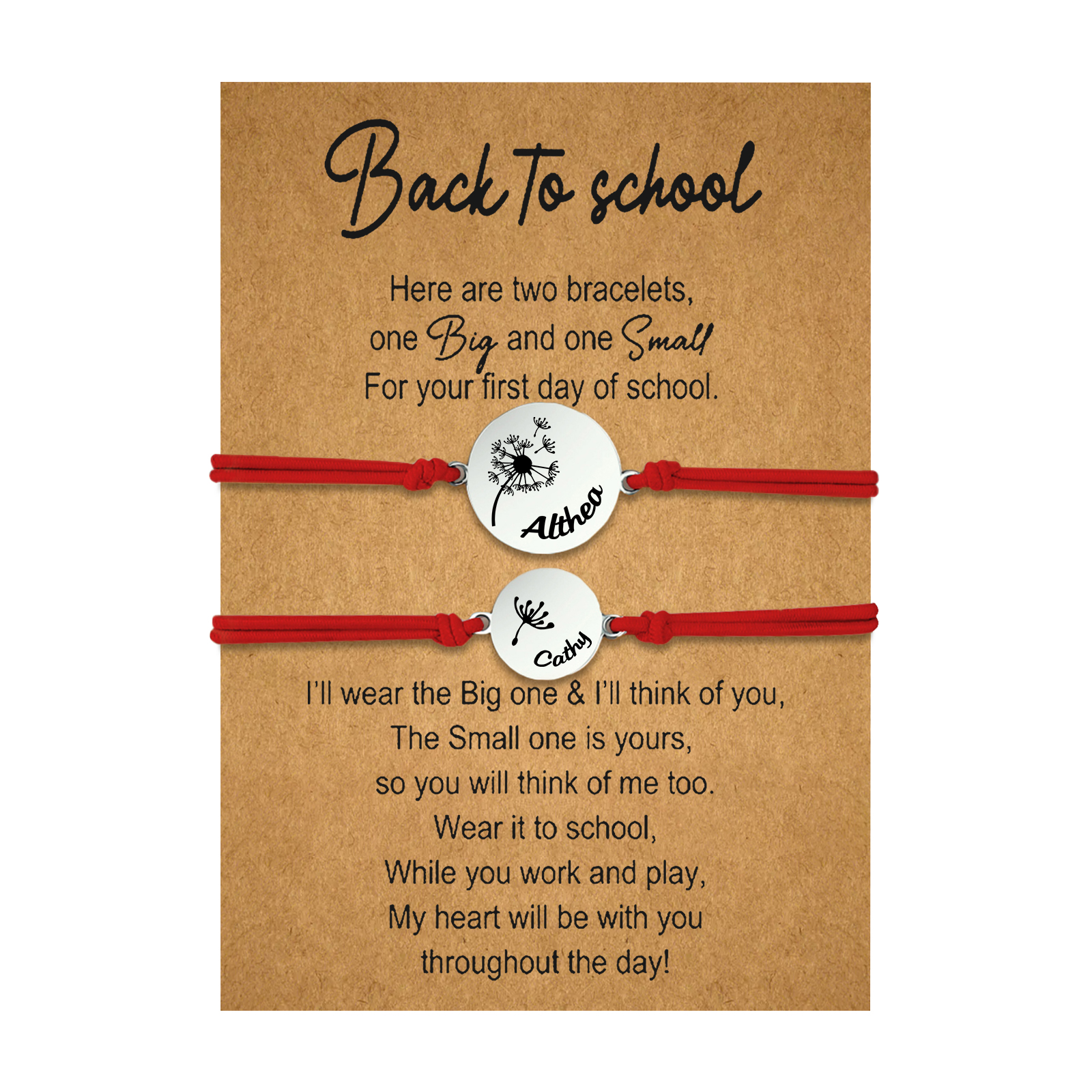 2 PCS Dandelion Pattern Elastic Stainless Steel Bracelet, A Back-To-School Gift For Daughter