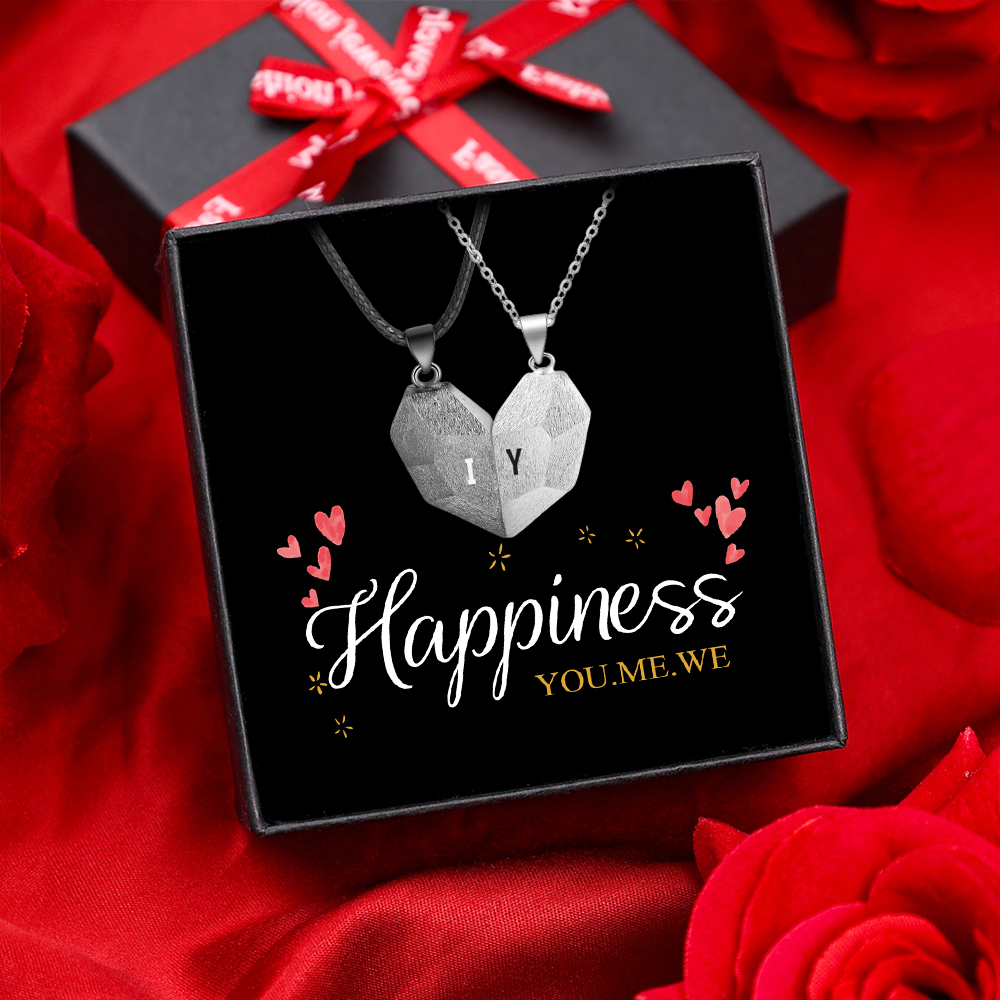 Personalized Matching Couple Necklace Custom Names Magnetic Necklace Set With Gift Box Valentine s Day Gifts for Couple Jessemade UK