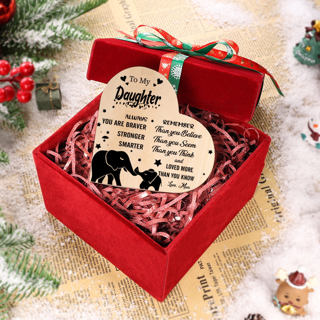 To My Daughter Wooden Heart Candle Holder "Loved More Than You Know"