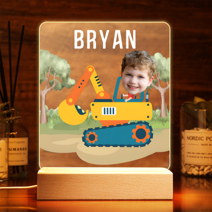 Personalised Photo & Name Acrylic Exquisite Pattern Night Light, A Gift For Children