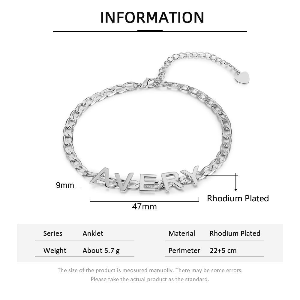 Personalised Bracelet Custom 1 Name Bracelet Gift For Women