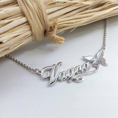Personalised Butterfly Necklace Custom 1 Name Necklace Gift For Women