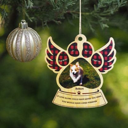 Personalized Pet Gift Custom Wooden Paw Ornament Christmas Gift For Family