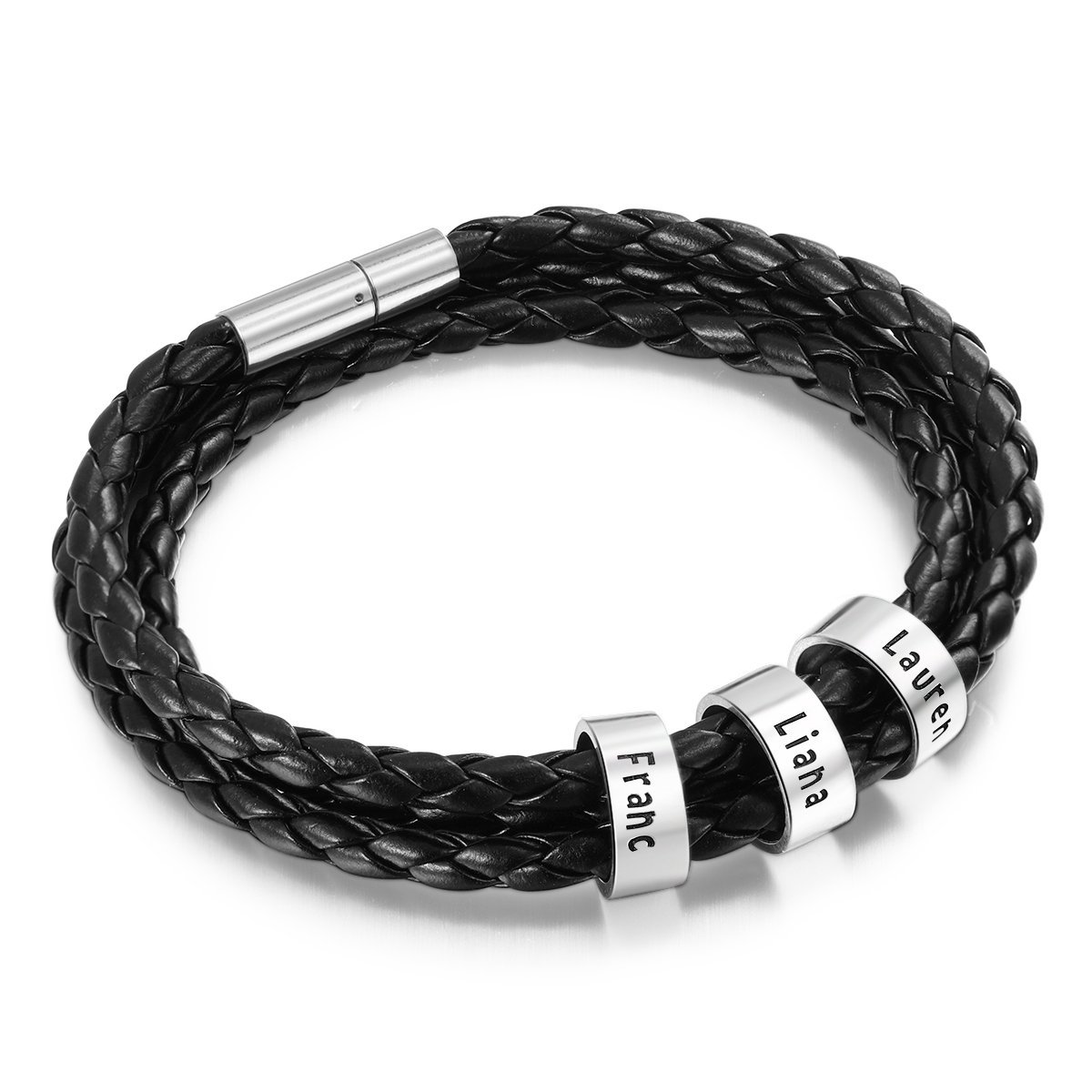 Custom 3 Beads Men's Bracelet For Him Best Gift For Dad