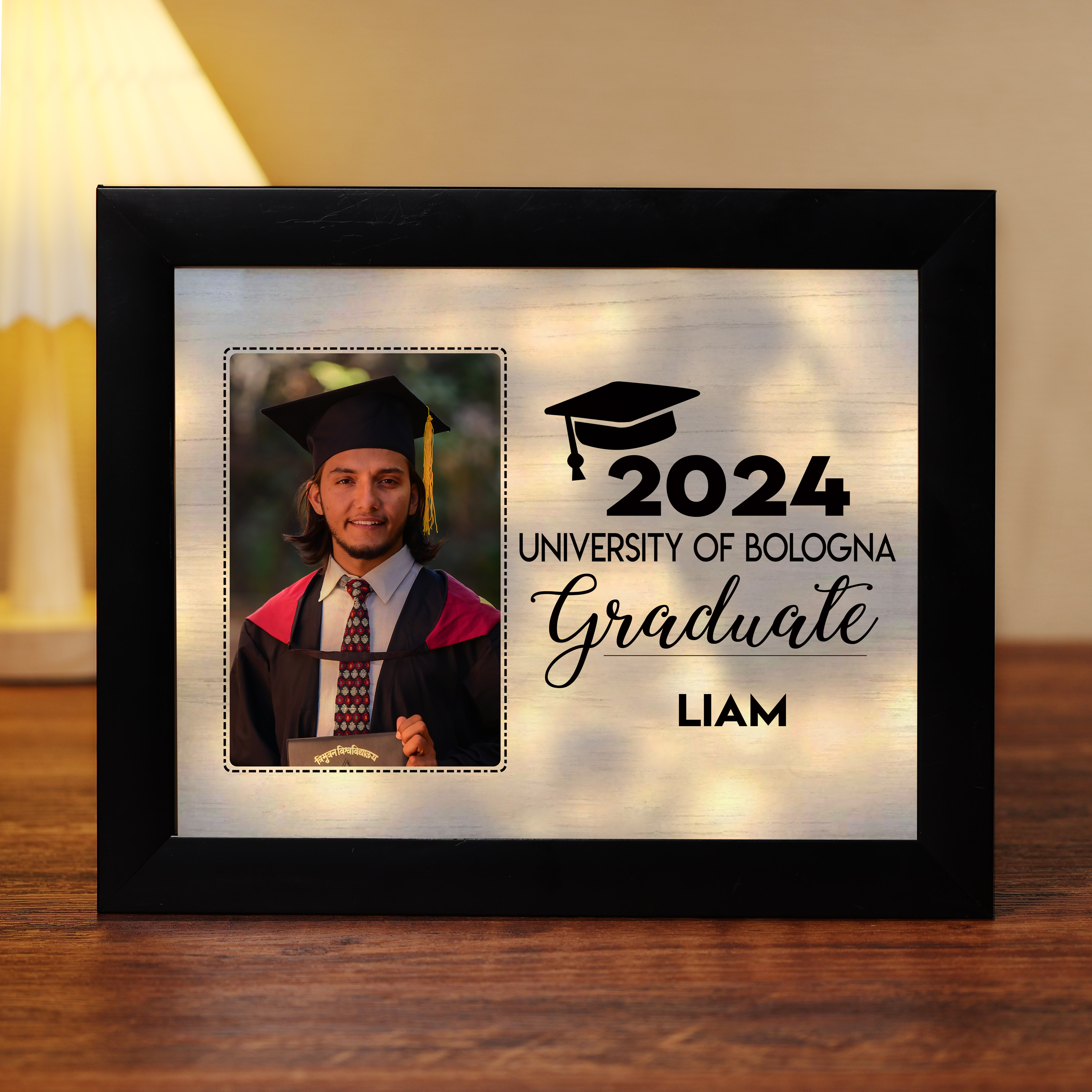 2024 Graduation Gift - Personalised Name and Photo Frame Night Light LED Night Light Gift for Her/Him