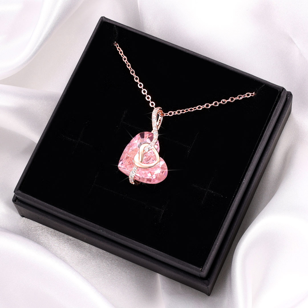 Heart-shaped Crystal Necklace Birthstone Necklace Gifts For Her
