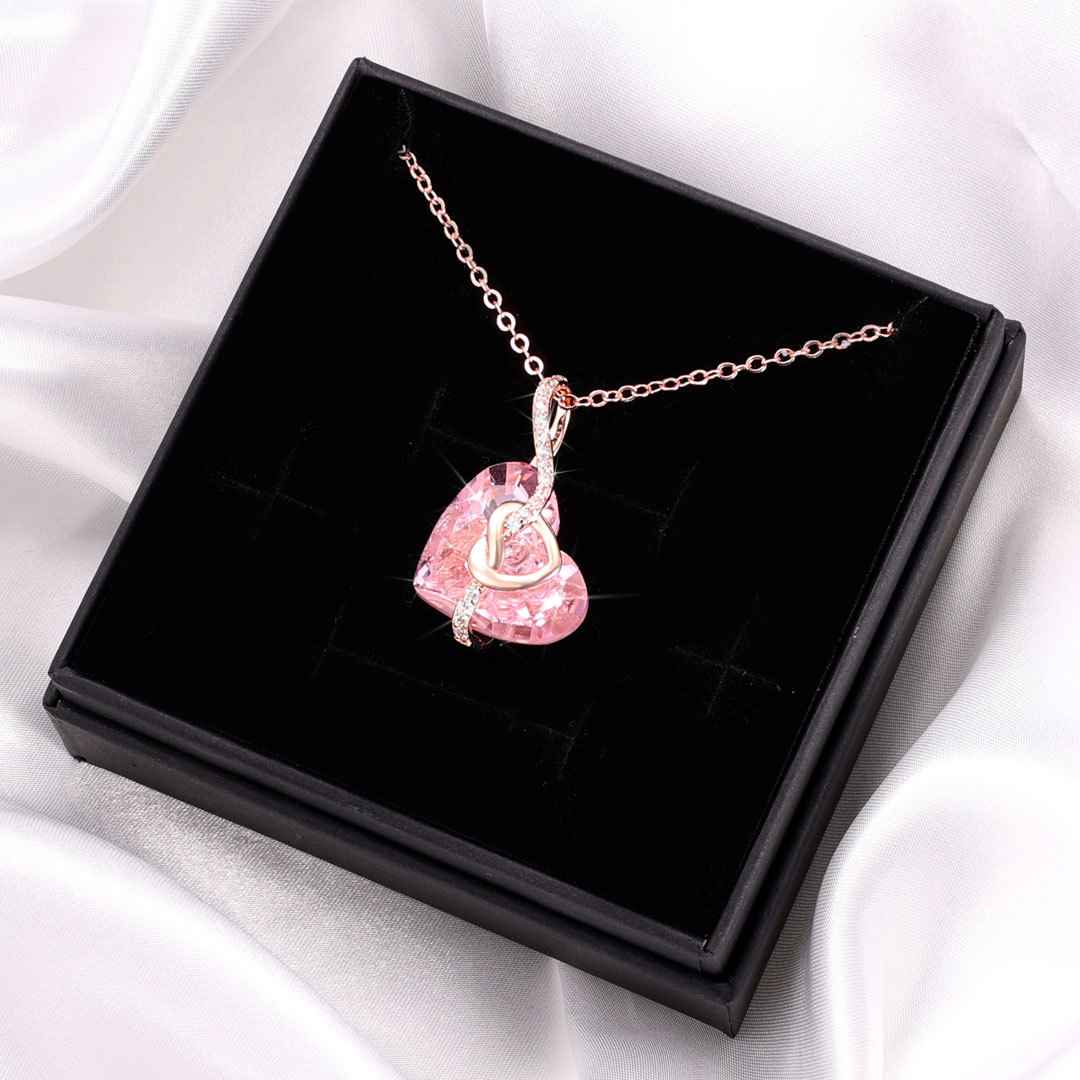 Heart-shaped Crystal Necklace Birthstone Necklace Gifts For Her