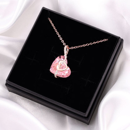 Heart-shaped Crystal Necklace Birthstone Necklace Gifts For Her
