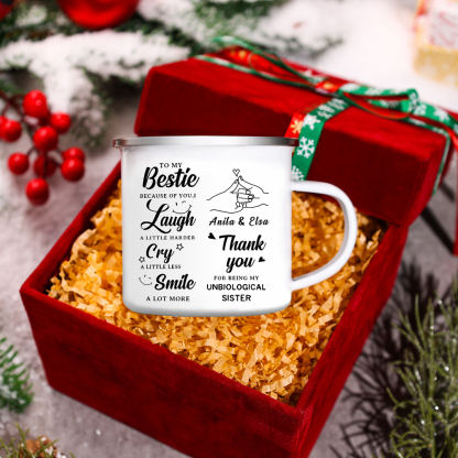 Personalised 2 Names And Photo Mug-Custom Set With Gift Box To My Bestie Birthday Gift Ceramic Coffee Mug for Friend