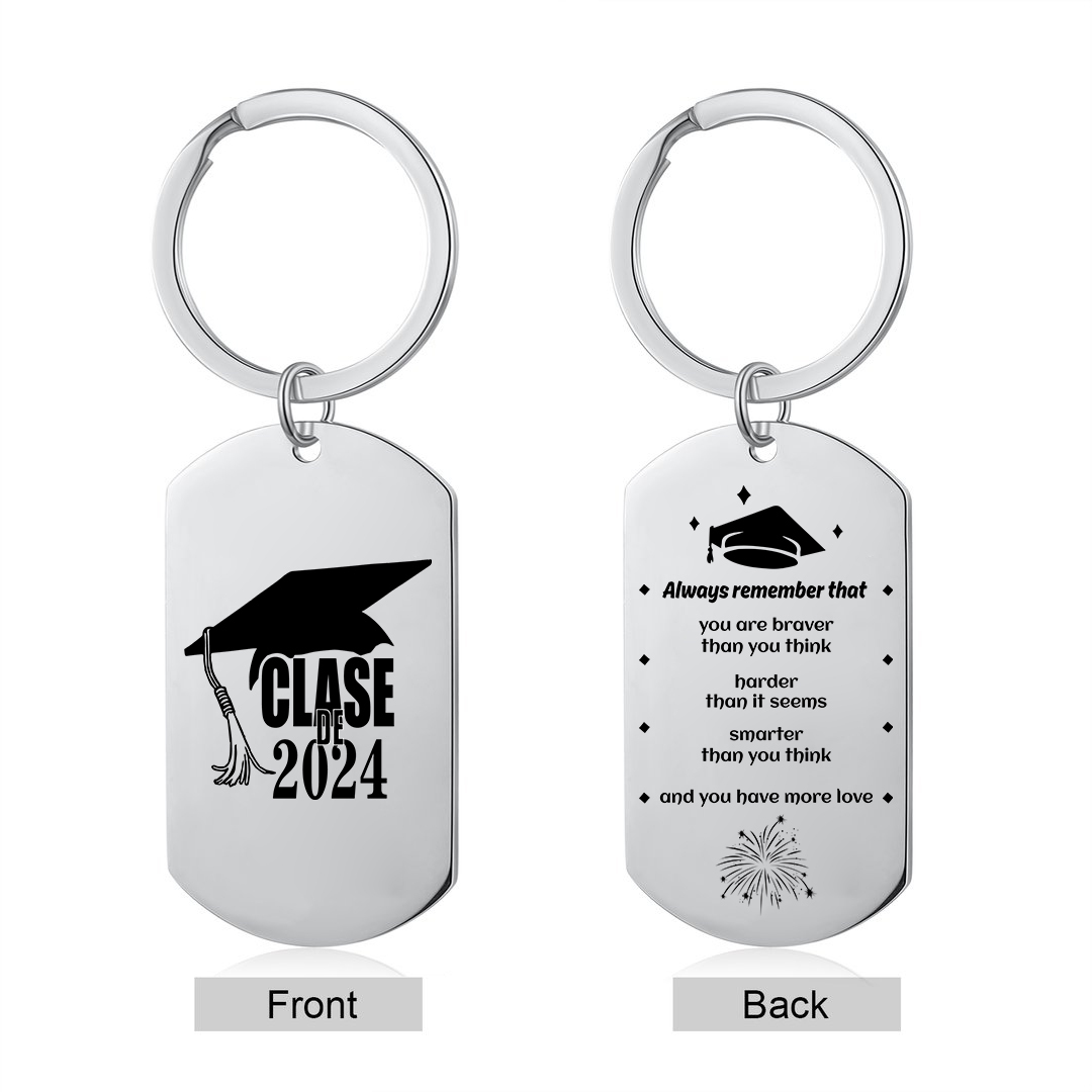 Personalised Text Military Keyring With Inspirational Text Graduation Gift For Her/Him