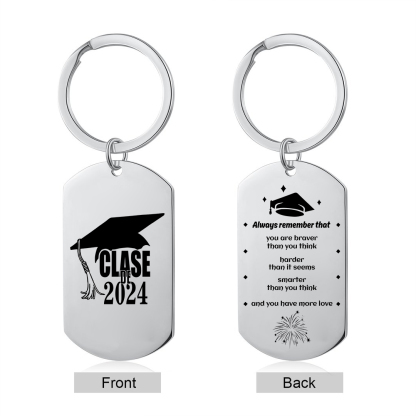 Personalised Text Military Keyring With Inspirational Text Graduation Gift For Her/Him