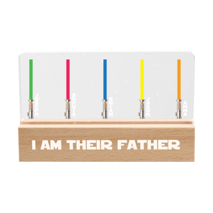Personalised Star Wars Logo Father's Day Gift - I'm Their Dad - Table Lamp with 5 Names