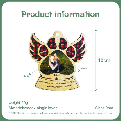 Personalized Pet Gift Custom Wooden Paw Ornament Christmas Gift For Family