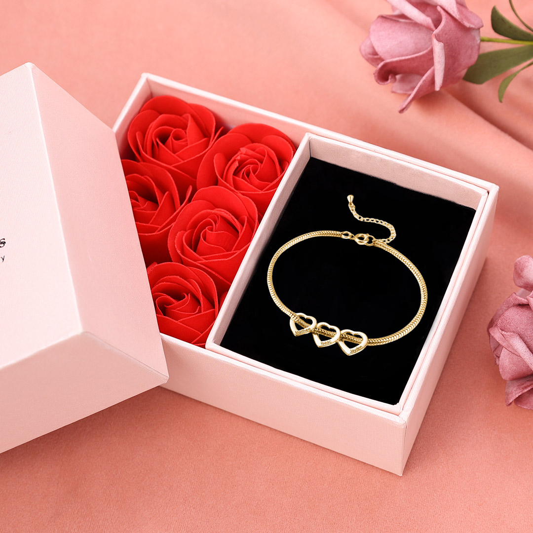 Personalised 2-5 Names Adjustable Anklet For Women