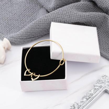 5 Names-Personalised Love Bracelet with 5 Heart Charms Engraved Name Bangle Bracelet