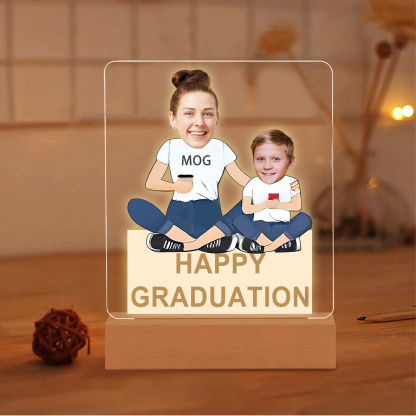 2024 Graduation Gifts - Personalised Photo Family Night Light Custom Text LED Light Graduation Gift for Son/Daughter