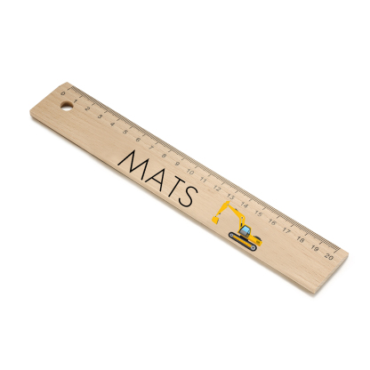 Cute Animal Personalised School Wooden Ruler With Engraved Children's Name - Back to School Suppler Gift for Kids
