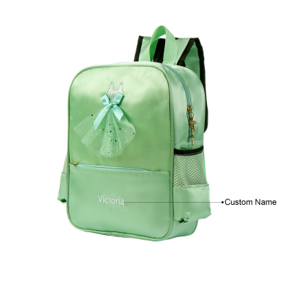 Personalised Name Band Princess Dress Accessories Satin Children Backpack Back To School Gift